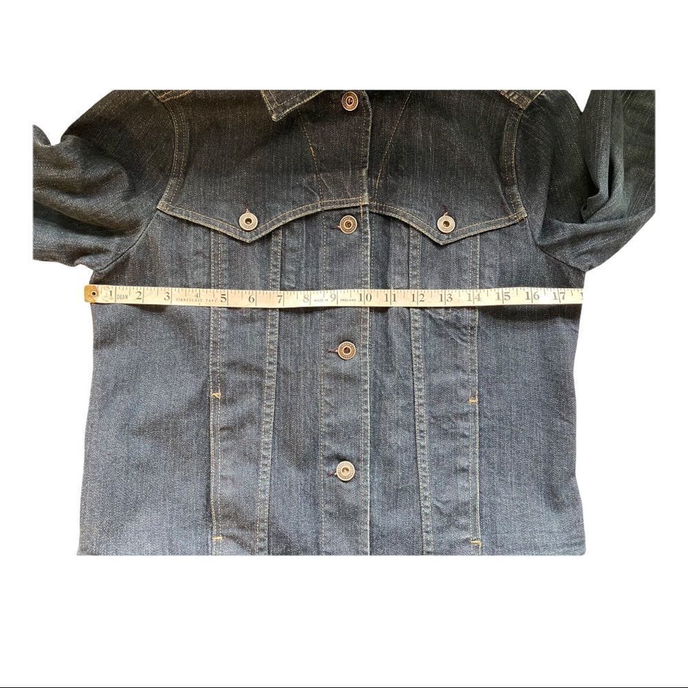 Theory Women's Dark Denim Jean Jacket size M - Picture 6 of 11